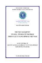 Thủ tục giải quyết tố giác, tin báo về tội phạm theo luật tố tụng hình sự việt nam