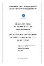 The tendency of utilizing plain english in legal english texts in the future