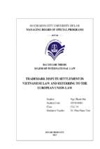 Trademark dispute settlement in vietnamese law and referring to the european union law