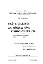 Quản lý nhà nước đối với hoạt động kinh doanh du lịch