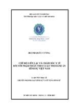 Chế độ liên lạc và chăm sóc y tế đối với phạm nhân theo luật thi hành án hình sự việt nam