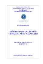 Kiểm soát quyền lập pháp trong nhà nước pháp quyền