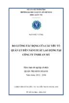 đo lường tác động của các yếu tế quản lý đến năng suất lao động tại công ty tnhh an mỹ