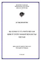 địa vị pháp lý của người việt nam định cư ở nước ngoài sử dụng đất tại việt nam