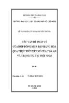 Các vấn đề pháp lý của hợp đồng mua bán hàng hóa qua thực tiễn xét xử của tòa án và trọng tài tại việt nam  đề tài nghiên cứu khoa học cấp trường