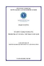 Tổ chức và hoạt động của thanh tra sở văn hóa, thể thao và du lịch