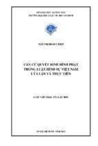 Căn cứ quyết định hình phạt trong luật hình sự việt nam lý luận và thực tiễn