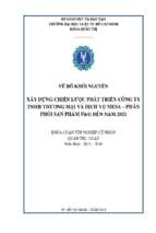 Xây dựng chiến lược phát triển công ty tnhh thương mại và dịch vụ mesa – phân phối sản phẩm p&g đến năm 2021