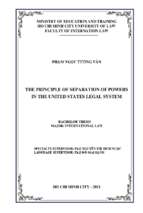 The principle of separation of powers in the united states legal system