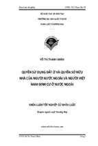 Quyền sử dụng đất ở và quyền sở hữu nhà ở của người nước ngoài và người việt nam định cư ở nước ngoài