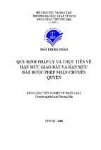 Quy định pháp lý và thực tiễn về hạn mức giao đất được phép nhận chuyển quyền