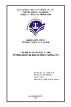 Legislation regulating international franchise contracts