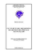 Các vấn đề về thực hiện hợp đồng mua bán hàng hóa theo luật thương mại 2005