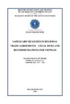 Safeguard measures in regional trade agreements   legal issues and recommendations for vietnam