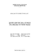 Quyền góp vốn, mua cổ phần của nhà đầu tư nước ngoài