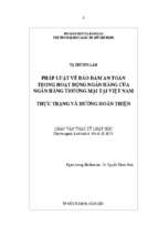 Pháp luật về bảo đảm an toàn trong hoạt động ngân hàng của ngân hàng thương mại tại việt nam