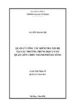 Quản lý công tác kiểm tra nội bộ tại các trường trung học cơ sở quận liên chiểu thành phố đà nẵng.