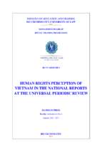 Human rights perception of vietnam in the national reports at the universal periodic review