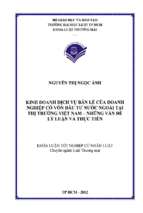 Kinh doanh dịch vụ bán lẻ của doanh nghiệp có vốn đầu tư nước ngoài tại thị trường việt nam   những vấn đề lý luận và thực tiễn