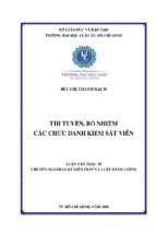 Thi tuyển, bổ nhiệm các chức danh kiểm sát viên