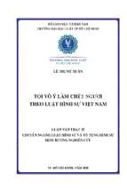 Tội vô ý làm chết người theo luật hình sự việt nam