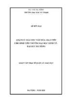 Quản lý giáo dục văn hóa giao tiếp cho sinh viên trường đại học kinh tế   đại học đà nẵng.