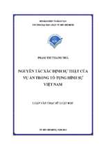 Nguyên tắc xác định sự thật của vụ án trong tố tụng hình sự việt nam