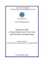 Giám sát xã hội của mặt trận tổ quốc việt nam (dưới góc độ luật hiến pháp)