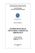 Interim measures in vietnamese commercial arbitration