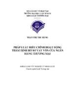 Pháp luật điều chỉnh hoạt động thẩm định hồ sơ vay vốn của ngân hàng thương mại