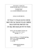 Xử phạt vi phạm hành chính đối với các hành vi lấn chiếm trái phép hè phố đô thị (từ thực tiển tại thành phố hồ chí minh)