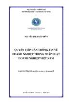 Quyền tiếp cận thông tin về doanh nghiệp trong pháp luật doanh nghiệp việt nam