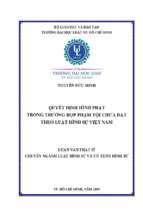 Quyết định hình phạt trong trường hợp phạm tội chưa đạt theo luật hình sự việt nam