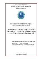 Giải quyết các sự cố hàng hải theo pháp luật hàng hải việt nam và thông lệ hàng hải quốc tế