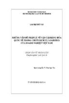 Những vấn đề pháp lý về vận tải hàng hóa quốc tế trong chuỗi dịch vụ logistics của doanh nghiệp việt nam