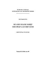Mua bán doanh nghiệp theo pháp luật hiện hành
