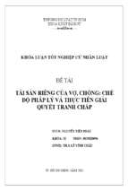 Tài sản riêng của vợ, chồng   chế độ pháp lý và thực tiễn giải quyết tranh chấp