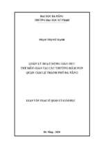 Quản lý hoạt động giáo dục trẻ mẫu giáo tại các trường mầm non quận cẩm lệ, thành phố đà nẵng.