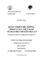 Hoàn thiện hệ thống pháp luật việt nam về bảo hộ chỉ dẫn địa lý trong điều kiện hội nhập kinh tế quốc tế