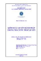 Kiểm soát quyền hành pháp trong nhà nước pháp quyền