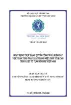 Hoạt động thực hành quyền công tố và kiểm sát việc tuân theo pháp luật trong việc khởi tố bị can theo luật tố tụng hình sự việt nam