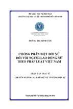 Chống phân biệt đối xử đối với người lao động nữ theo pháp luật việt nam