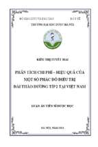 Phân tích chi phí   hiệu quả của một số phác đồ điều trị đái tháo đường típ 2 tại việt nam