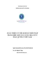 Hoàn thiện cơ chế giám sát hiến pháp trong điều kiện xây dựng nhà nước pháp quyền ở việt nam