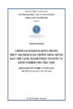 Chính sách khoan hồng trong thi hành pháp luật chống thỏa thuận hạn chế cạnh tranh ở một số nước và kinh nghiệm cho việt nam