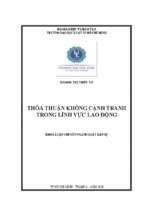 Thoả thuận không cạnh tranh trong lĩnh vực lao động