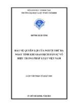 Bảo vệ quyền lợi của người thứ ba ngay tình khi giao dịch dân sự vô hiệu trong pháp luật việt nam