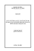Quản lý hoạt động giáo dục văn hóa dân tộc cho học sinh tại các trường phổ thông dân tộc bán trú huyện nam giang tỉnh quảng nam.