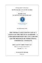 The contract execution in case of a change of circumstances (hardship)   a comparison between the civil code 2015 and the principles of international commercial contracts