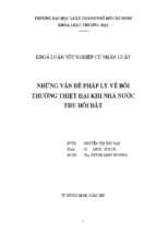 Những vấn đề pháp lý về bồi thường thiệt hại khi nhà nước thu hồi đất